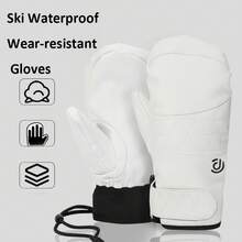 Ski Gloves, Winter Waterproof Snowboard Gloves, Non-Slip Warm Gloves, Outdoor Cycling Warm And Cold-Proof Fleece Gloves, Suitable Skiing, Hiking, Cycling, Unisex - 黑色 - 查看 7