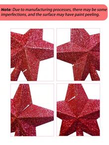 1 件红色闪光圣诞树顶星形装饰物，20*20 厘米闪亮塑料圣诞树顶星形悬挂装饰，圣诞快乐派对装饰用品，家居装饰，房间装饰，冬季节日圣诞树装饰，圣诞礼物，派对礼品，圣诞闪光星形树顶装饰，适用于 2026 年新年室内户外家居节日装饰，万圣节 - 紅色 - 查看 11