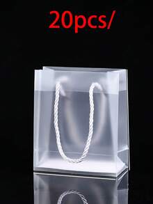 20 túi quà trong suốt có quai xách, túi nhựa trong suốt dùng để gói quà, túi quà trong suốt có thể tái sử dụng số lượng lớn, thích hợp cho tiệc cưới, sinh nhật, tiệc mừng em bé, ngày của mẹ, túi quà tiệc mừng em bé, túi quà cưới, túi trang trí - Nhiều màu - Xem 8