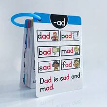 儿童阅读拼写学习闪卡，儿童益智认知游戏玩具，促进记忆力和视觉学习，易读字体 - 彩色 - 查看 3