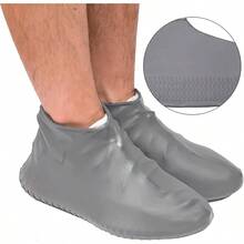 Cubre Zapatos Impermeable Lluvia para Hombre y Mujer, Cubierta para Calzado de Viaje Plegable, Antideslizante y Reutilizable, Exteriores Cubierta para Tenis, Funda para Botas de Lluvia - gris - Ver 7