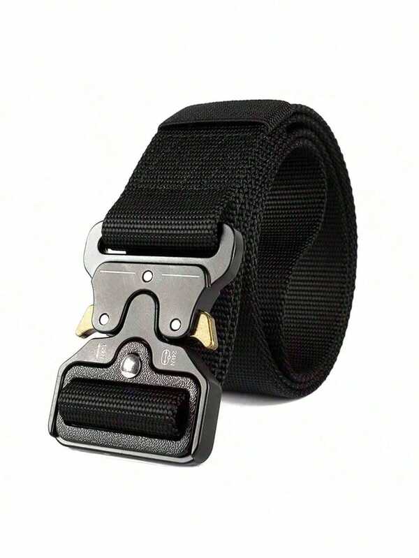 New Men's Sports Outdoor Tactical Belt With Plug-In Buckle, Hot-Selling Solid Color Nylon Strap Old Money Vintage Autumn/Fall Urban Outfit Classic Christmas Winter Fashion Daily Men Boyfriend Gift