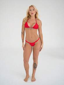 Women Bikini Sets - 紅色 - 查看 4