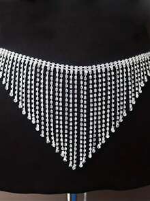 时尚多层流苏水钻性感身体链内衣套装，夜总会配饰 - 彩色 - 查看 5