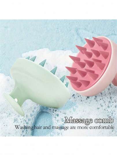 1pc Wheat Straw Hair Washing Tool, Silicone Hair Brush, Scalp Massage & Exfoliating Brush, Dandruff Removal Tool, Unisex