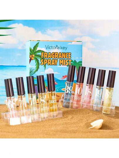 Bộ 10 chai xịt thơm phòng cao cấp, thiết kế nhỏ gọn, hộp quà sang trọng, hương thơm tươi mát và thanh lịch, lý tưởng cho các buổi hẹn hò và làm quà tặng.