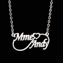 Customized Name Necklace, Women's Personalized Name Necklace, Customized Infinity Symbol Double Name Necklace, Personalized Stainless Steel Gold-Plated Necklace, Halloween Decoration, Customized Jewelry, Women's Jewelry, Wedding Gift (Girlfriend), Couple Anniversary Gift, Valentine's Day & New Year Gift, Retro Gold Valentine's Day Gift, Suitable For Middle School, High School, College Students - Multicolor - View 10