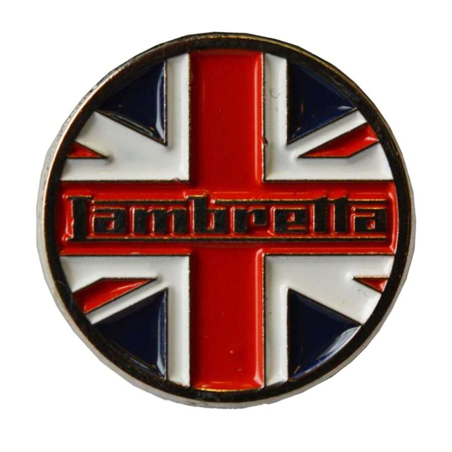lambretta UK Pin Badge (Red/White) - 100% Metal - (LB252) - Red - View 1