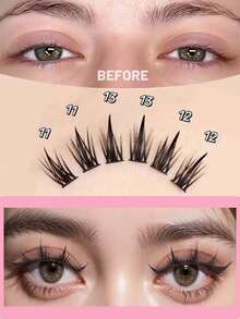 192 Pieces Fairy Eyelash Clusters 9-18mm Comic Eyelash Cluster C Curl - Wide Span DIY Eyelash Extension Wet Spiked Anime Eyelashes Single False Eyelash Cluster With 0.05mm Ultra-Thin Invisible Eyelashes With Eyelash Clusters, Eyelash Clusters, Single Eyelashes, Eyelashes, False Eyelashes - D - View 7