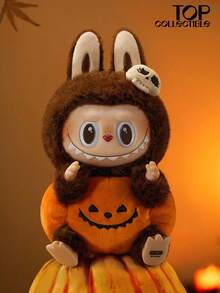 POP MART LABUBU Happy Halloween Party Series-Sitting Pumpkin Vinyl Plush Pendant - Multicolor - View 1