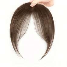 Other Hair Accessories: 1 Piece Elegant Straight Synthetic Fiber Bangs Wig - Heat Resistant Adjustable Net Cap, Natural Daily Style Smooth Straight Hair - màu đen - Xem 8
