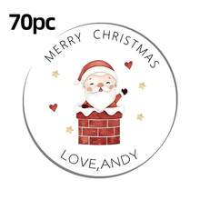 17/35/70 piezas Pegatinas personalizadas de Feliz Navidad, texto personalizado, pegatinas redondas personalizadas para recuerdos - Etiquetas de envoltura de regalos de Navidad - Etiquetas de nombres de regalos (8 patrones) Etiquetas de regalos de Navidad personalizadas con árbol de pino, pegatinas de Feliz Navidad, útiles escolares - Multicolor - Ver 16