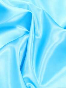 1pc Light Blue Silk-Like Smooth Satin Fabric, Suitable For Bride, Wedding, Dress, DIY, Decoration - Light Blue - View 3