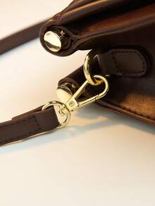 Fashionable Niche Design Pasta Bag, Versatile Shoulder/Crossbody Square Bag, Clutch Purse, New Arrival - Coffee - View 10