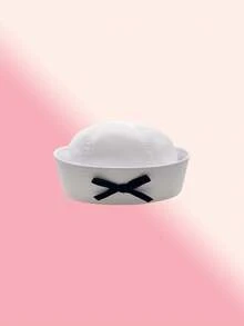 1 pièce Casquette de marin infirmière avec nœud papillon, design d'écharpe de marin rose, légère et confortable à porter, parfaite pour les fêtes à thème, le cosplay, les sorties quotidiennes et les cadeaux de vacances