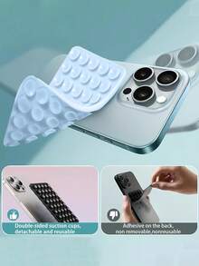 1/2PCS Silicone Suction Cup Phone Case Mount Double Sided, Phone Accessories Hands-Free Strong Grip Holder For Selfies And Videos Hands-Free, Power Grip Holder For Selfie Video - Durable, Easy To Use - Compatible With IPhone And Android