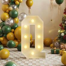28.74 英寸 LED 发光字母 A-Z - 易于组装，电池供电，是生日、求婚、婚礼、活动的理想之选 - 暖光