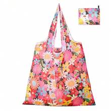 1 Reusable Shopping Bag, Foldable Portable Large Capacity Tote Bag, Suitable For Shopping, Office Work, Travel, Parties, Organizing And Storage - Colorful Flowers - View 13