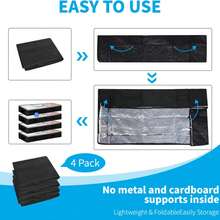 4 Pack Under Bed Storage, 90L Collapsible Closet Containers Organizers And Under Bed Storage Bins, Underbed Storage Bags For Wrapping Paper,Blanket,Towels,Clothes,Comforter,Sweaters,Linen Sheets - màu đen - Xem 6