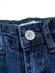 Boys' Classic Dark Washed Blue Straight Leg Jeans, Summer & Autumn - Dark Wash - View 5