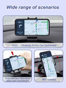 360° Rotating Car Phone Mount – Universal Clip-On Holder For Dashboard & AC Vent, Adjustable Grip, 1-Hand Operation – Fits All Smartphones, Car Navigation Clip-On Phone Holder