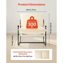 Accent Chair, Metal Framed Chair With Wooden Armrests, Modern Cozy Upholstered Armchair, With Soft Foam Cushioning, Detachable Cushion, For Living Room, Bedroom, Reading Room, Office, Beige - 米色 - 查看 3