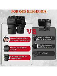 Bebeay Guantes de Box para Hombres y Mujeres, Guantes de para Boxeo, Boxing Gloves para Adulto, Adecuados Artes Marciales Mixtas, Muay Thai, Bolsa Pesada Entrenamiento, Kickboxing,, 12oz - Negro -1 - Ver 11