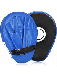 2PCS Boxing Mitts, Punching Mitts, Kickboxing Muay Thai Pads, Training Boxing Target Pads/Gloves, Martial Arts Youth, Men & Women (PU Leather) - Azul - Ver 10