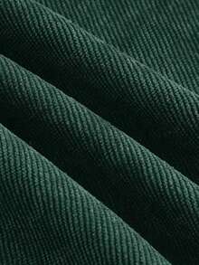 Women's Elegant Solid Color Corduroy Wide Leg Pants, Casual Versatile Trousers, Suitable For Work Attire Or Daily Outings, Essential For Spring/Autumn/Winter Outings And Dates, With Green Pockets, Zipper And Buttons