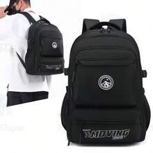 New Men's Large Capacity Backpack, Couple Backpack, College School Backpack, High School Campus Travel Backpack, Fashion Double-Sided Backpack - Black - View 1