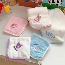 1/3/5 Pcs Sanrio Character Square Face Towels - Soft Polyester Blend, Absorbent & Durable, Cute Cartoon Patterns, Suitable For Face And Hand Use | Playful Design | Polyester Blend Towels
