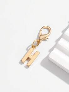 1pc Fashionable Minimalist 26 Small English Letter Shape Smooth Metal Keychain, Suitable For Women Car Key, Bag Decoration And Gift Christmas - Gold - View 26