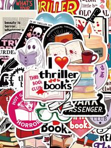 50pcs Fun Cartoon Thriller Book Creative Stickers Suitable For Handbooks, Phone Cases, Laptop Suitcases, Refrigerators - Multicolor - View 13