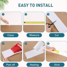 1 Roll 2m X 8cm PVC Baseboard Trim Self-Adhesive Home Decor Sticker, Flexible Bottom Molding Decor, With Wider Self-Adhesive Peeling And Pasting Groove Base, Waterproof Edging Wall Baseboard - Multicolor - View 12