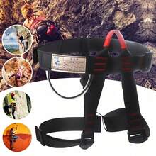 Outdoor Heavy Duty Tree Rock Climbing Safety Harness Rappelling Equip Seat Belt - Black - View 6