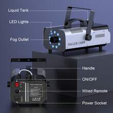 U'King Christmas Party Atmosphere Machine, 1200W RGB Fog Machine Halloween, LED Smoke Machine With Wireless Remote Control, With 14 Colorful LED Lights, Professional Stage Smoke Machine For Parties Concerts Events Weedings Christmas DJ Disco - UK Plug(220-240V) - View 7