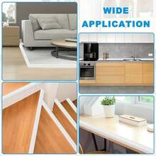 118 pulgadas Protector de esquina de pared flexible de PVC, Tira de borde de plástico autoadhesiva para esquinas de paredes interiores/exteriores, techos, encimeras, pisos, protección de azulejos y decoración para la sala de estar