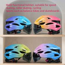 1PC Lightweight Breathable Children's/Teenagers' Magnetic Suction Goggles Bicycle Helmet For Men And Women, Detachable And EPS Foam Interior, Adjustable Dial, Suitable For Outdoor, Road And Mountain Bikes - Multicolor - View 11