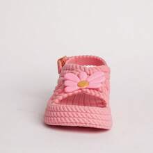 Kit Of 2 Pairs Of Girls' Daisy Sandals, Lightweight And Comfortable, Braided School Shoes - 白色+粉紅色 - 查看 5