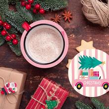4pcs/8pcs Pink Christmas Theme Coasters, Christmas Pattern Absorbent Pads Coffee Mats Drink Coasters, Kitchen Table Room Bar Decor Holiday Gift - Multicolor - View 9