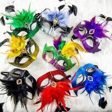 2025 Masquerade Women With Feathers - Venetian Masquerade Ball, Mardi Gras, Prom - 黑色 - 查看 8