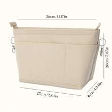 1 件女士多用途毡衬里内袋，大容量可洗化妆包，桌上收纳袋，洗漱包 - 米色 - 查看 14