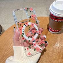 Funda rosa pastel. Funda magnética transparente de alta definición a prueba de golpes con diseño floral para teléfono. Compatible con phone 16/16 Pro/16 Pro/16 Plus/15/15 Pro/15 Pro/15 Plus/14/14 Pro/14 Pro/14 Plus/13/13 Pro/13 Pro/12/12 Pro/12 Pro/11/11 Pro/11 Pro/X/XS/S22/S22 Plus/S22 Ultra/S23/S23 Plus/S23 Ultra/S24/S24 Plus/S24 FE/ - transparente - Ver 1