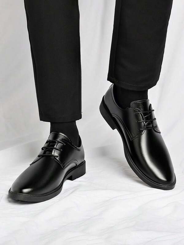 أحذية رجالية رسمية للأعمال مقاس كبير، أحذية جلدية سوداء عصرية منخفضة الرقبة مناسبة للبدلات والملابس الكاجوال، أكسفورد للعمل مناسبة لجميع المواسم