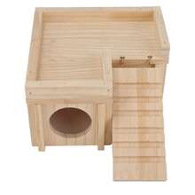 Wooden Hamster Hiding House Detachable Golden Bear Nest Hamster Ladder Toy House Hamster Luxury Villa