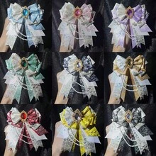 1pc Cute Decorative Bow Brooch, Handmade Pearl Chain DIY Finished Product, Otaku Idol Fan Cheering Stick, Cosplay Outfit Accessory, Lolita Bag Decoration - Multicolor - View 12
