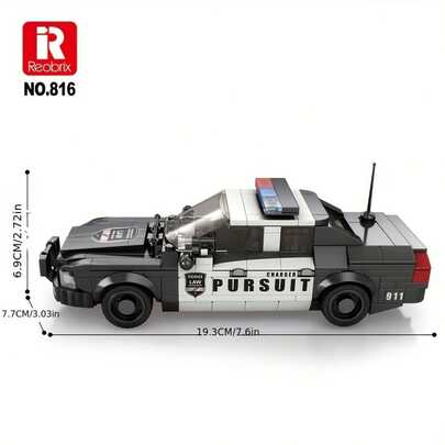  Juego de bloques de construcción de superdeportivos en blanco y negro Reobrix n.º 816: modelos de coches exquisitos perfectos para decoración de escritorio, juguetes para niños de 6 a 12 años, regalo perfecto para cumpleaños, Halloween y Navidad (404 piezas).