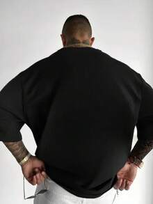 Krometka 男士休闲百搭简约印花元素短袖T恤 - 黑色 - 查看 4