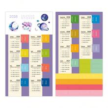 2 张 2026 年日历贴纸、月度计划表粘性索引分隔标签、12 个月页面周计划表标签，适用于笔记本日记本用品、记事本索引贴纸 - 彩色 - 查看 12