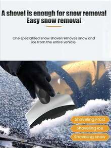 Car Ice Scraper, Snow Removal Shovel, Glass- Snow Removal Shovel, Winter Windshield And Window Snow Cleaning Scraping Tools, Car Ice Remover, Snow Shovel - Multicolor - View 4